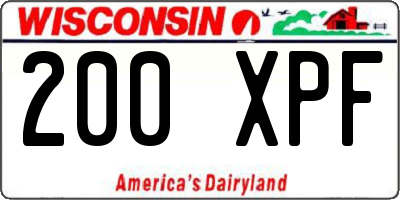 WI license plate 200XPF