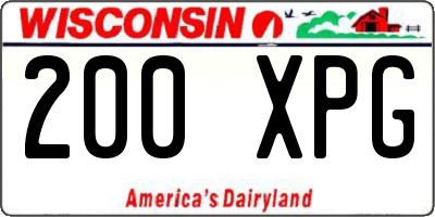 WI license plate 200XPG