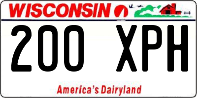 WI license plate 200XPH