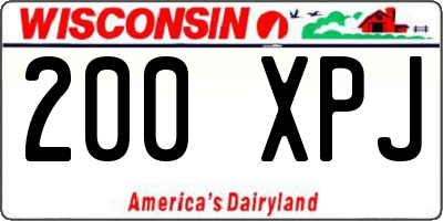 WI license plate 200XPJ
