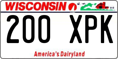 WI license plate 200XPK