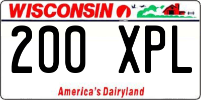 WI license plate 200XPL