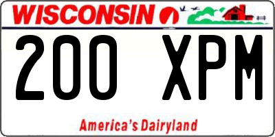 WI license plate 200XPM