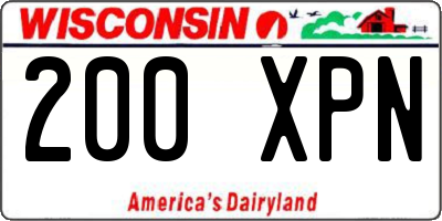WI license plate 200XPN