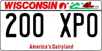 WI license plate 200XPO
