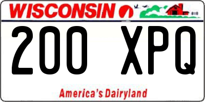 WI license plate 200XPQ