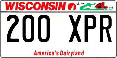 WI license plate 200XPR