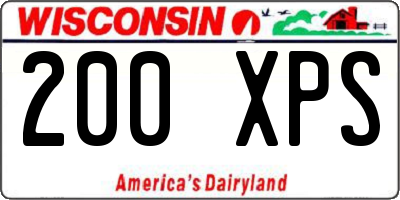 WI license plate 200XPS