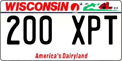 WI license plate 200XPT