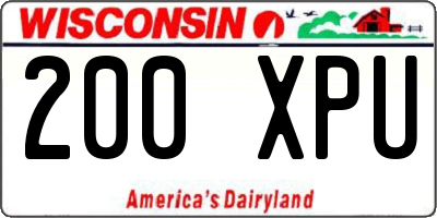 WI license plate 200XPU