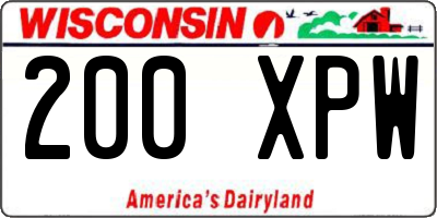 WI license plate 200XPW