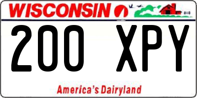 WI license plate 200XPY