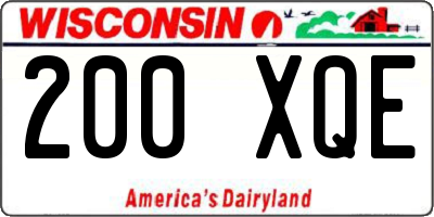 WI license plate 200XQE
