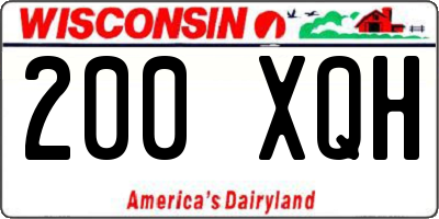 WI license plate 200XQH