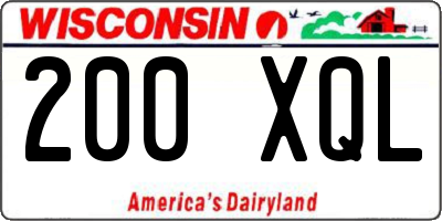 WI license plate 200XQL