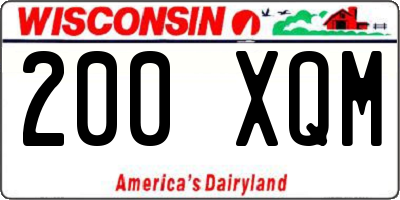 WI license plate 200XQM