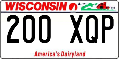 WI license plate 200XQP