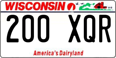 WI license plate 200XQR