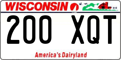 WI license plate 200XQT
