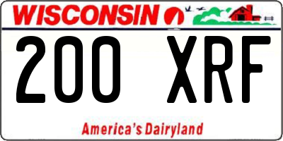 WI license plate 200XRF