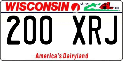 WI license plate 200XRJ