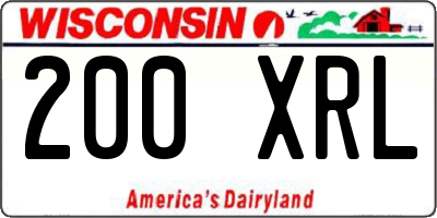 WI license plate 200XRL