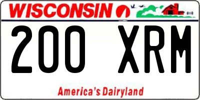 WI license plate 200XRM