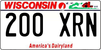 WI license plate 200XRN
