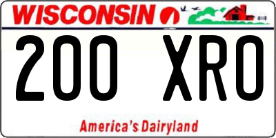 WI license plate 200XRO