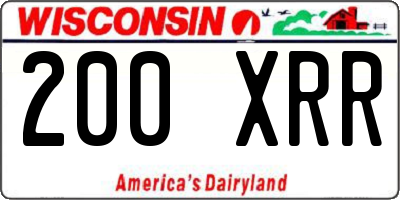 WI license plate 200XRR