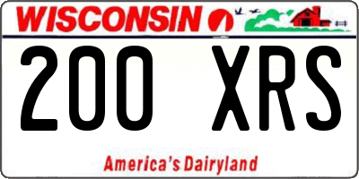 WI license plate 200XRS