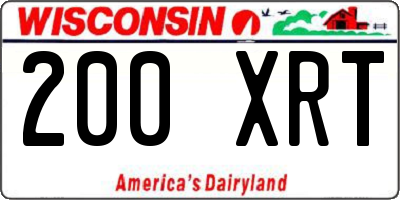 WI license plate 200XRT