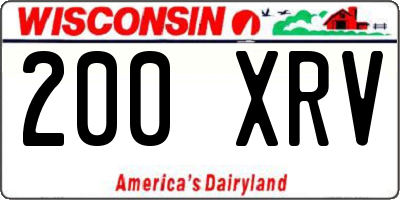 WI license plate 200XRV