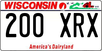 WI license plate 200XRX
