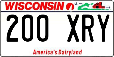 WI license plate 200XRY