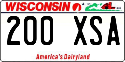 WI license plate 200XSA