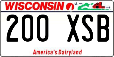 WI license plate 200XSB