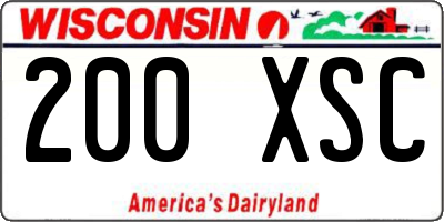 WI license plate 200XSC