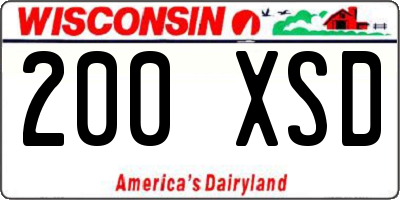 WI license plate 200XSD