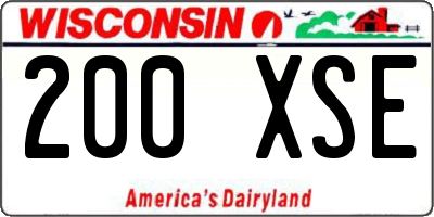 WI license plate 200XSE