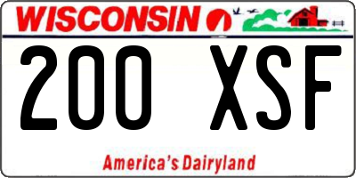 WI license plate 200XSF
