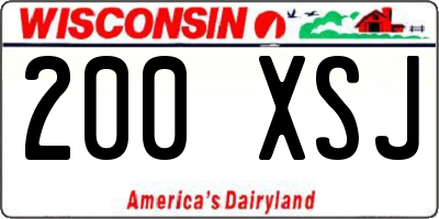 WI license plate 200XSJ