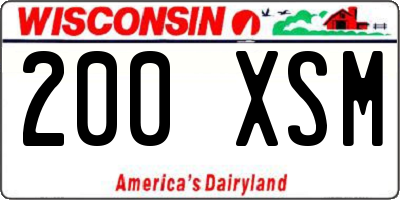 WI license plate 200XSM