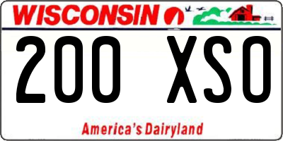 WI license plate 200XSO