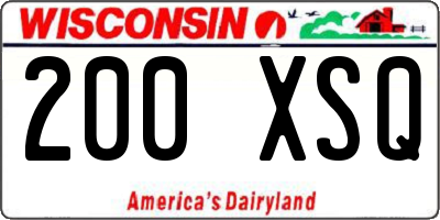 WI license plate 200XSQ