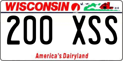 WI license plate 200XSS