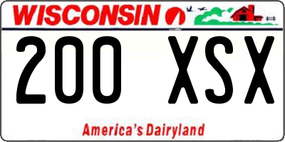 WI license plate 200XSX