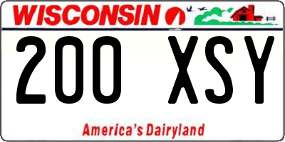 WI license plate 200XSY