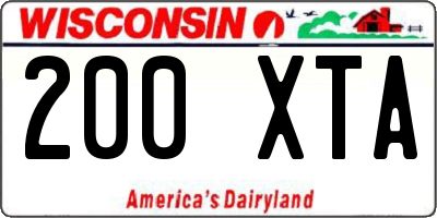 WI license plate 200XTA