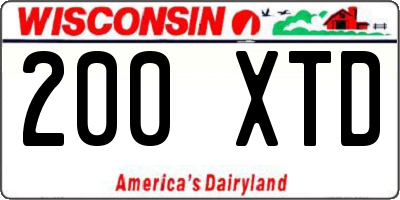 WI license plate 200XTD